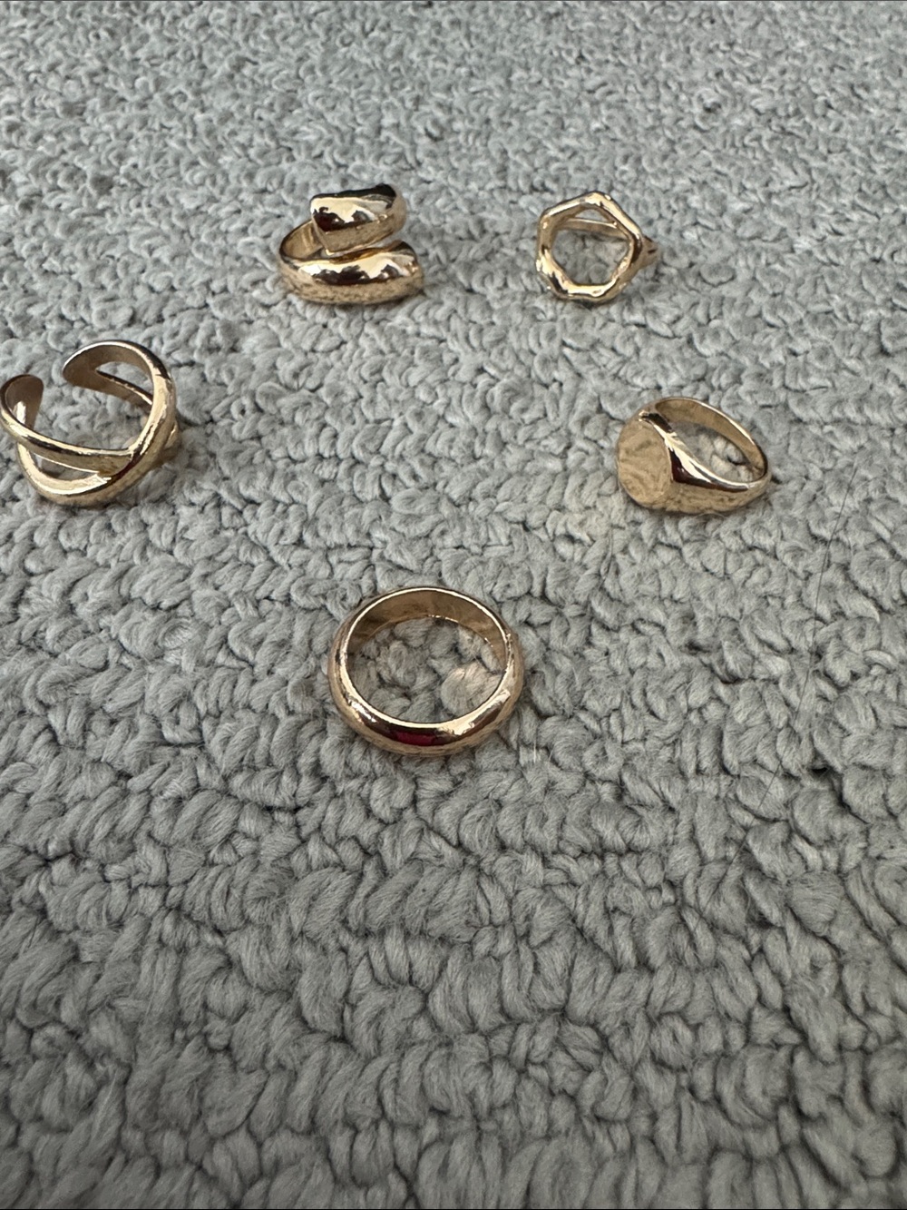 Gold Tone Women's Ring Set - 5 Piece